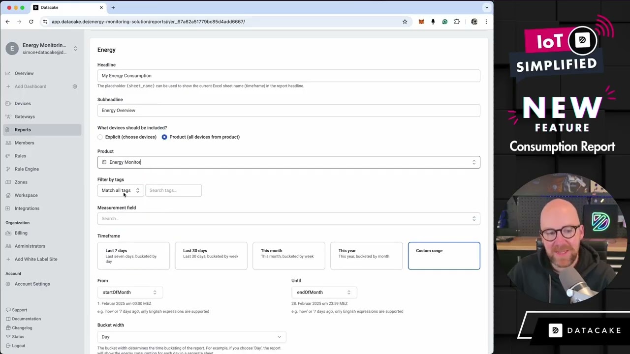 Consumption Report on Datacake