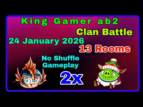 Angry birds 2 clan battle today (24 january 2026) (13 Rooms) (stella + Leo 2x) (no shuffle gameplay)