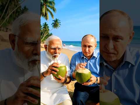 Narendra Modi & Vladimir Putin Enjoy Coconut Water On A Kerala Beach ⛱️🌊