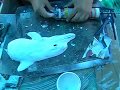 барельеф- дельфины ( папье маше из древесной муки)часть 2 