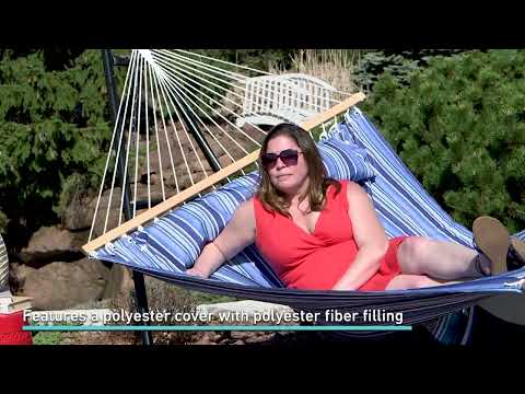 Ultimate Patio Quilted Double Hammock w/ Universal Multi-Use Stand & Pillow