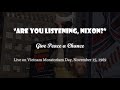 Pete Seeger leads 500,000 people to sing "Give Peace a Chance" on Moratorium Day, November 15, 1969