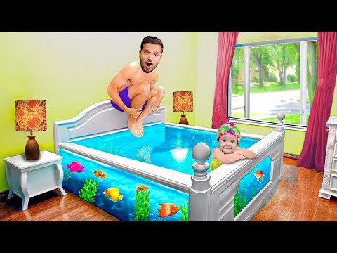 WE TURNED MYRA'S BED INTO FISH TANK | WE MADE AQUARIUM IN OUR HOUSE