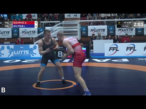 1/8 GR - 75 kg: A. KULYNYCZ (POL) df. I. NYLYPIUK (POL), 7-0