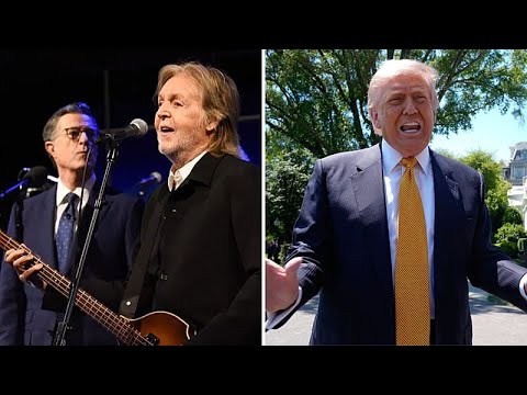 Video Thumbnail: Paul McCartney verabschiedet Stephen Colbert, Trump attackiert Moderator scharf