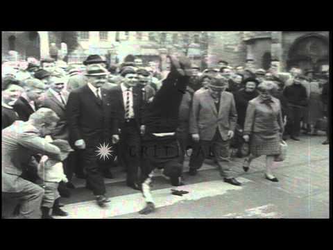 Lucky Hofmaier walks on his hands from Rosenberg to Rome HD Stock Footage