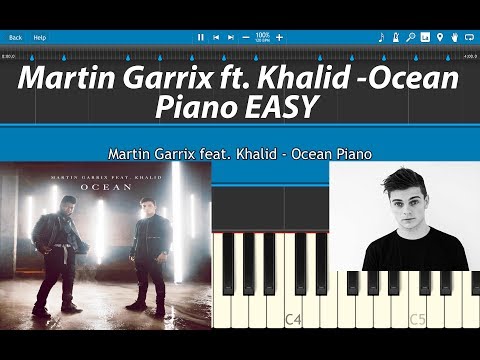 Martin Garrix - Ocean Piano Tutorial EASY (Piano Cover) ft. Khalid WITH KEYLABLES