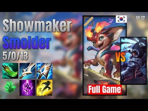 Showmaker Mid Smolder vs Talon lol KR solo rank Full Game 14.17