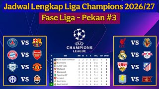 Download lagu Jadwal Liga Champions Pekan 3 - PSG vs Barcelona - Fase Liga UCL 2026/2027 mp3