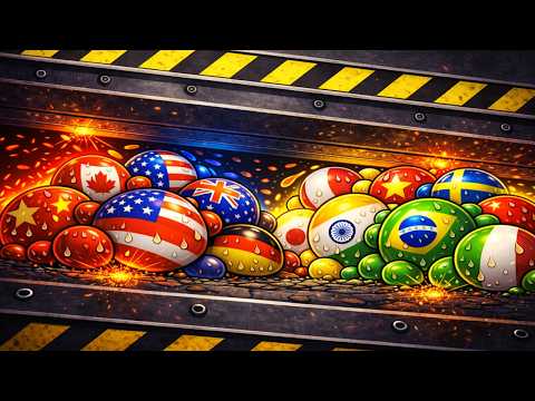 Elevator Crush #2 - Worldwide Teams Survival - Marble Race Countries in Algodoo