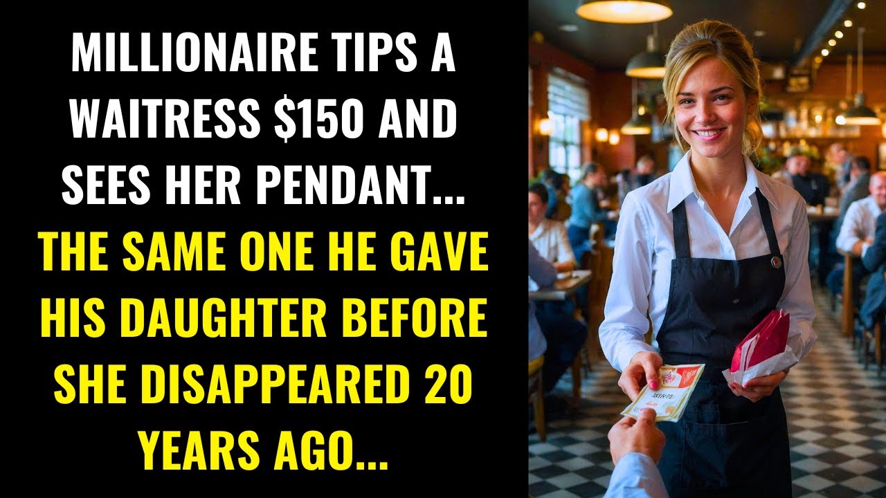 MILLIONAIRE GIVES $150 TO A WAITRESS AND DISCOVERS THE PENDANT HE GAVE HIS MISSING DAUGHTER...