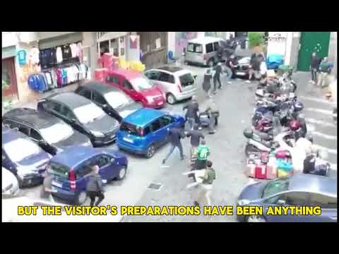 Fight ERUPTS Between Napoli & Sporting Lisbon Fans!