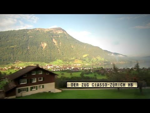 Der Zug von Chiasso nach Zürich, Schweiz. Train in Switzerland. Train en Suisse. Поезд в Швейцарии.
