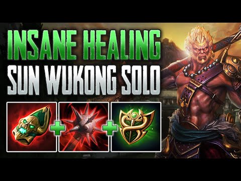 SO MUCH HEALING! Sun Wukong Solo Gameplay (SMITE Conquest)