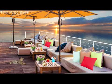 Spain Sunset Cafe Ambience with Relaxing Bossa Nova Music & Waves and Seagulls Sounds