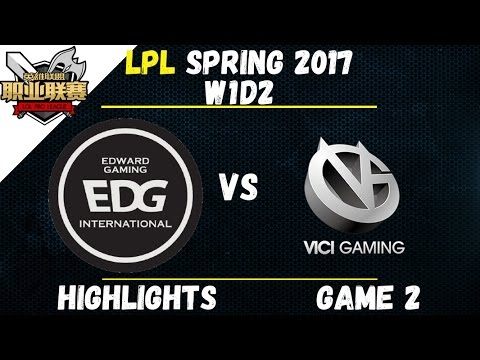 EDG vs VG Highlights Game 2 LPL Spring W1D2 2017 Edward Gaming vs Vici Gaming