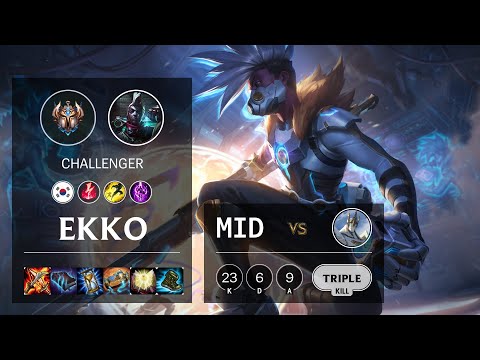 Ekko Mid vs Galio - KR Challenger Patch 10.15