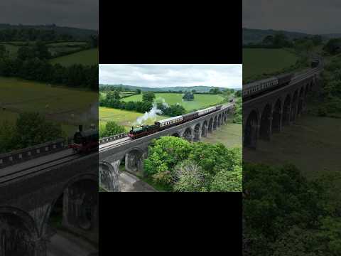 VINTAGE STEAM locomotive AMBLES across Stanway Viaduct #steamtrain #train #shortsvideo #shorts