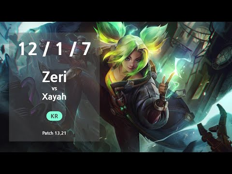 Zeri ADC vs Xayah - KR Master Patch 13.21