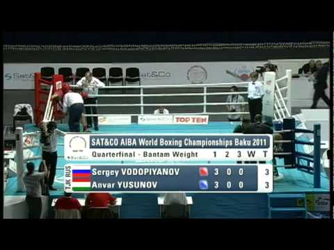 Bantam (56kg) QF- Vodopiyanov Sergey (RUS) VS Yusunov Anvar (TJK)  -2011 AIBA World Champs