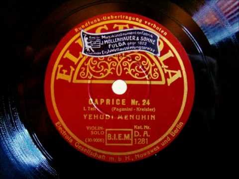 Yehudi Menuhin - Paganini / Kreisler - Caprice No. 24 - 1932