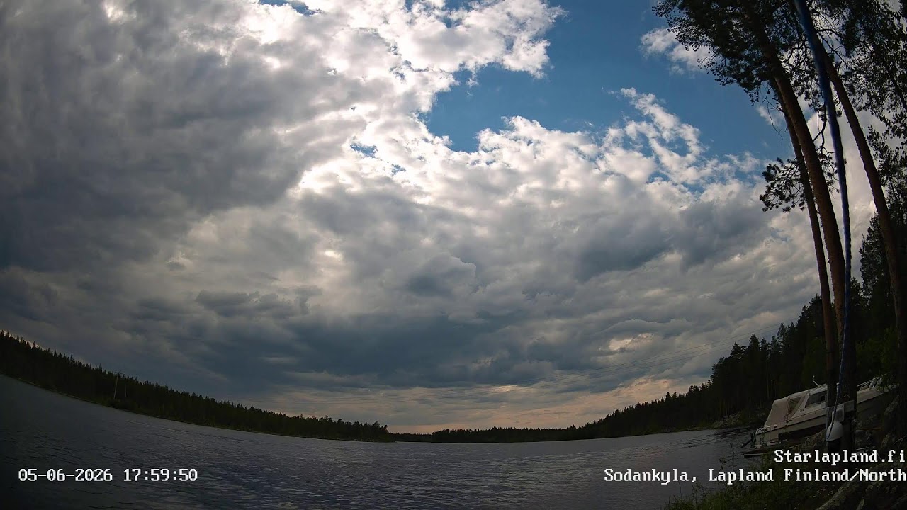 Live webcam view of Kitinen River North View, Sodankylä