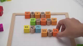 Medinė mokomoji lenta vaikams | Raidės, skaičiai, daugyba ir matematiniai ženklai | Viga 44655