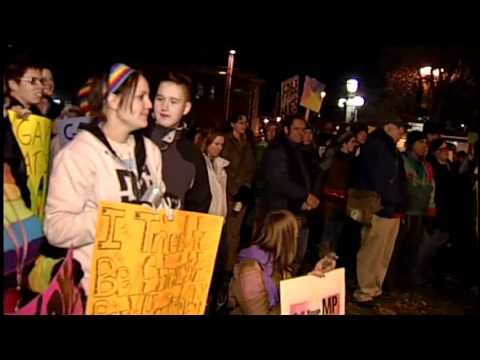 Westboro Baptist Church counter rally. November 13, 2010, Edmonton, Alberta.