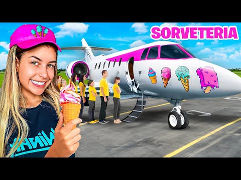 TRANSFORMEI O MEU AVIÃO EM UMA SORVETERIA !!!