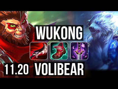 WUKONG vs VOLIBEAR (TOP) (DEFEAT) | 3.0M mastery, 1300+ games, Legendary | EUW Master | v11.20