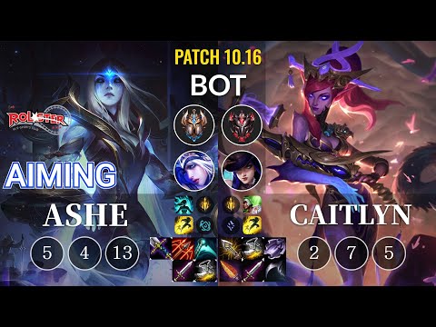 KT Aiming Ashe vs Caitlyn Bot - KR Patch 10.16