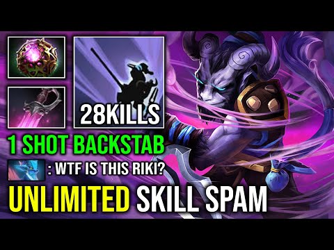 UNLIMITED SKILL SPAM 1 Shot Backstab Can't Catch Dodge & Juke with Khanda OC Max Agility Riki Dota 2