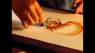 An Artist Drawing the Letters with such a Perfection and beauty...