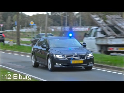 PRIO 1 Onopvallende Politie Škoda SuperB met spoed door Enschede voor rijopleiding