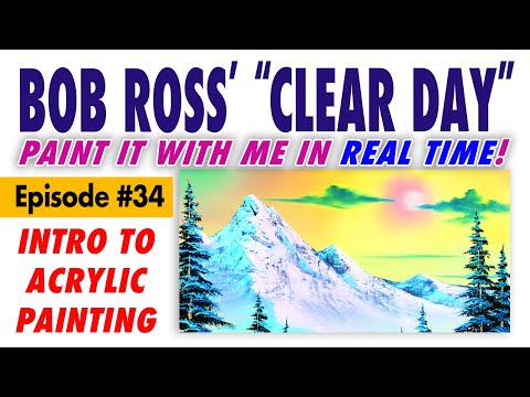 Paint Bob Ross' "On A Clear Day" (1985)! – Free Intro to Acrylic Painting Class #34