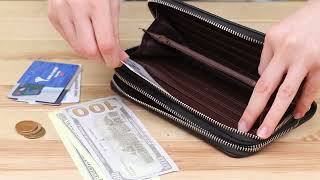 Гаманець жіночий із зернистого екошкіри KIVI 19045 чорний