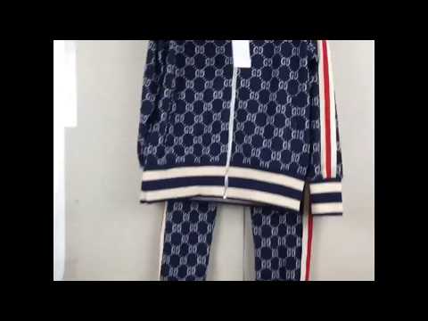 2018 spring and summer new Gucci men's print sports training sweater, cardigan jacket  by wade