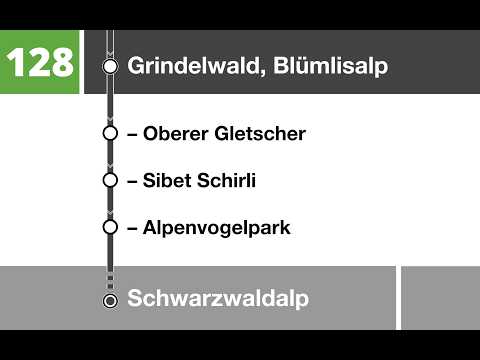 GrindelwaldBus Ansagen • 128 • Grindelwald – Grosse Scheidegg – Schwarzwaldalp (Sommer Berglinie)