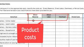 ACC202 Milestone 1 Cost Classification Tab