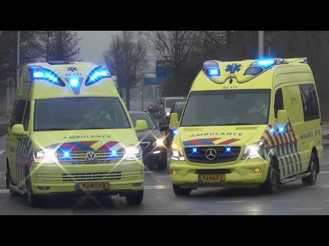 [Bijna aanrijding][30.03.2018] A1, Otaris en Silverline Ambulances in Leeuwarden