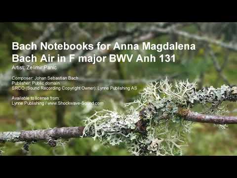 Bach Notebooks for Anna Magdalena Bach Air in F major BWV Anh 131-  Zelimir Panic
