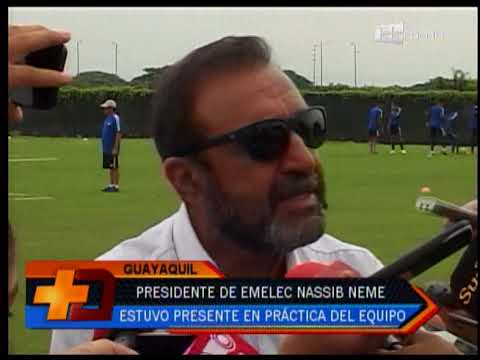 Presidente de Emelec Nassib Neme estuvo presente en práctica del equipo