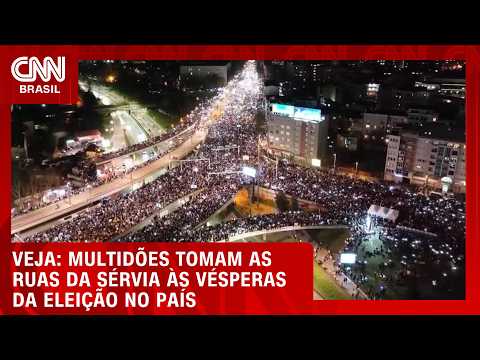 Manifestação estudantil reúne milhares na Sérvia às vésperas das eleições | CNN BRASIL