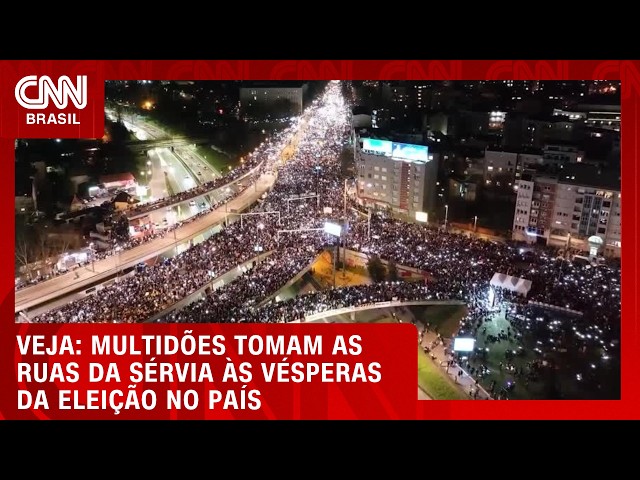 Manifestação estudantil reúne milhares na Sérvia às vésperas das eleições | CNN BRASIL