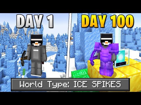 I Survived 100 Days Of Hardcore Minecraft, In An Ice Spikes Only World