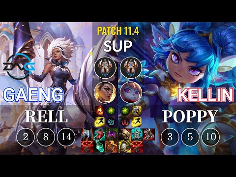 DFM Gaeng Rell vs Kellin Poppy Sup - KR Patch 11.4