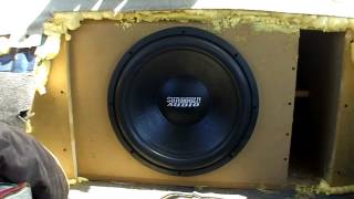 Single 15" Sub Bass Demo w/ Nightshade V2 Subwoofer / 1 Sundown 1500d @ Sanford Sound SPL Comp 2012