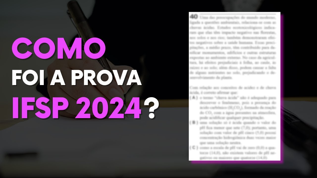 Concurso IFSP 2024 (Química) - Gabarito comentado!