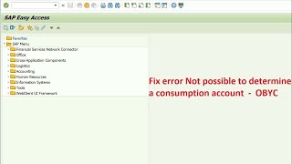Fix error Not possible to determine a consumption account in SAP