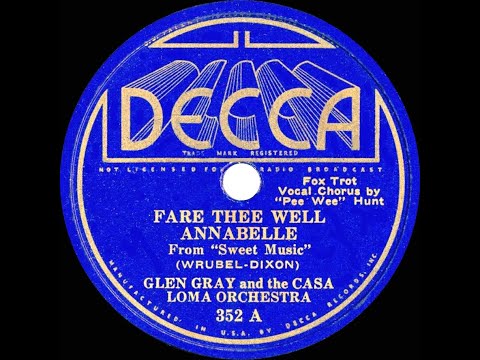 1935 Glen Gray Casa Loma - Fare Thee Well, Annabelle (Pee Wee Hunt, vocal)